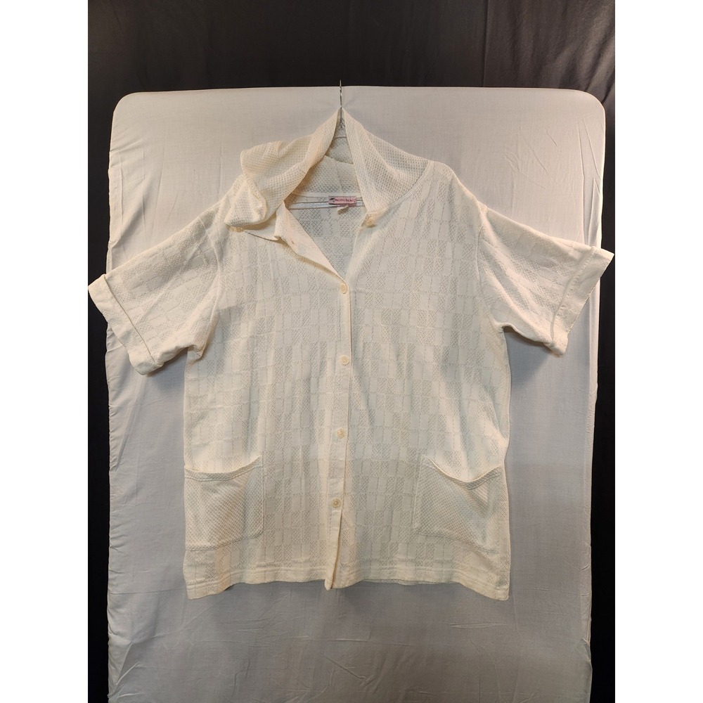 Pacific Beach Women's Ivory Crochet Knit‎ Beach Cover Up w/ Hood Size 2X Swim